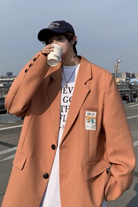XZ-230-1-22XZ08秋款大码港风cityboy宽松百搭休闲小西服P98控118图片