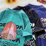 XZ230-1T18夏季新款美式重磅水洗做旧纯棉发泡休闲短袖T恤P40控58，男装T恤，星座230-1