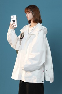 XZ-230-1-22JK10秋中性风机能冲锋衣排扣休闲连帽防风夹克P78控98图片