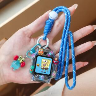 适用小天才W2406AC儿童电话手表D5表带Q3/N5U5挂脖子套保护壳挂绳