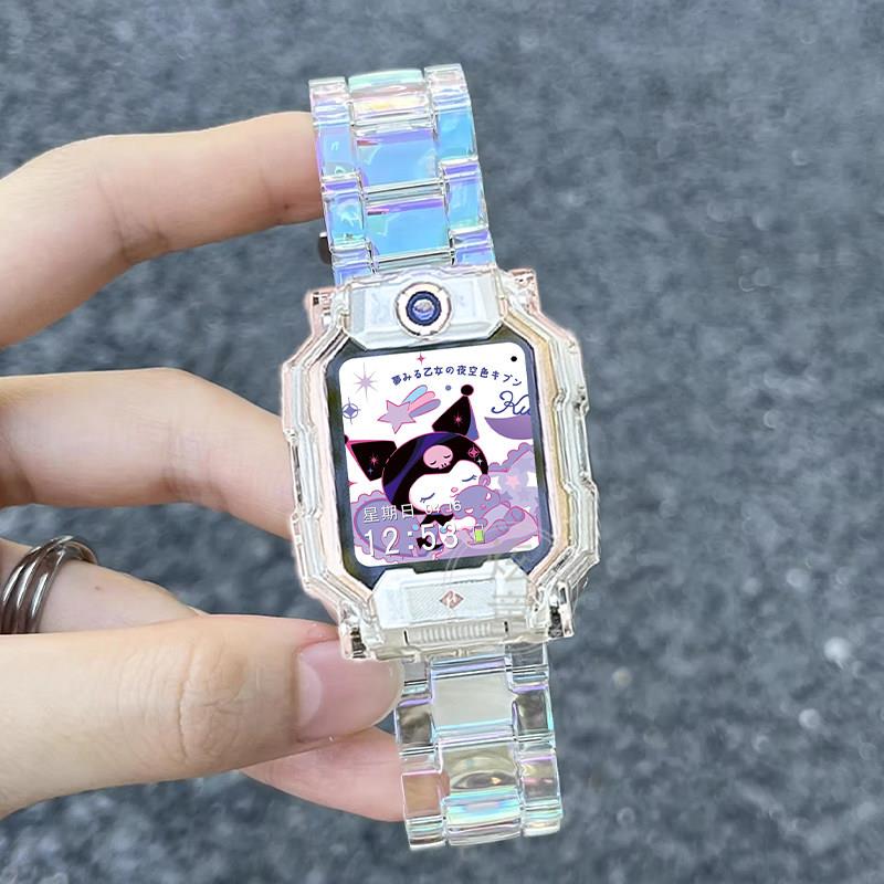 适用小天才电话手表带透明z10柯南z8Z7z9儿童树脂表链Q1AD2保护壳
