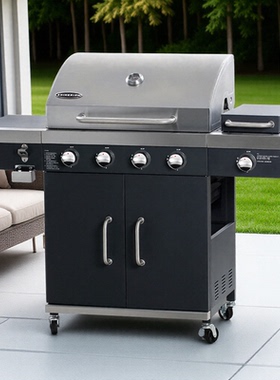 户外庭院家用烧烤炉花园别墅大号燃气烧烤架欧式烤肉炉gas grill