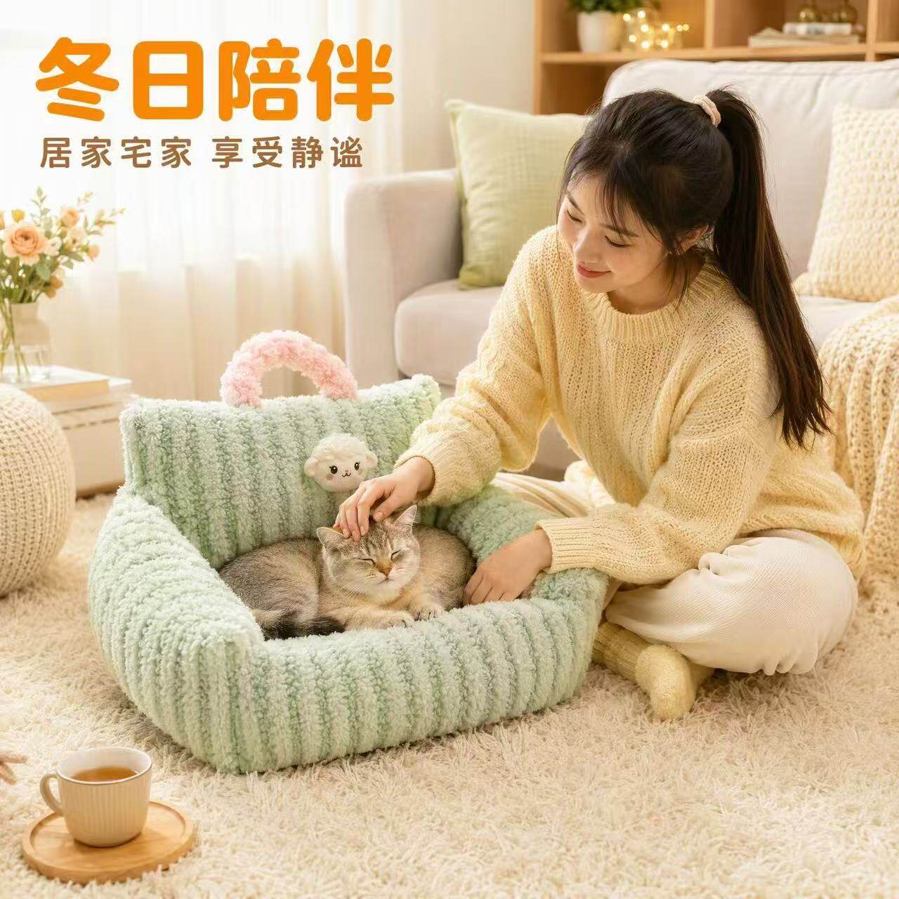 冬季加厚保暖柔软可睡猫狗窝