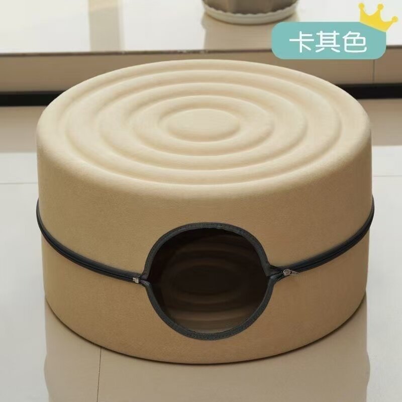 圆形毛毡猫窝一体耐磨保暖防静电