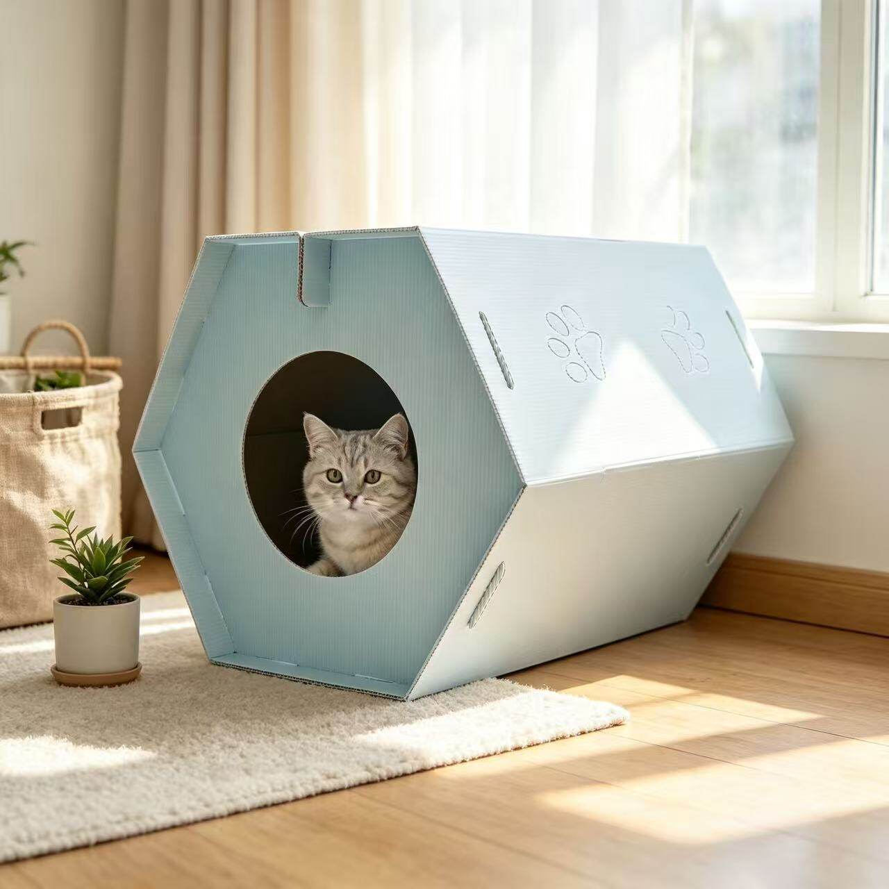 纸壳瓦楞猫屋四季通用高颜值