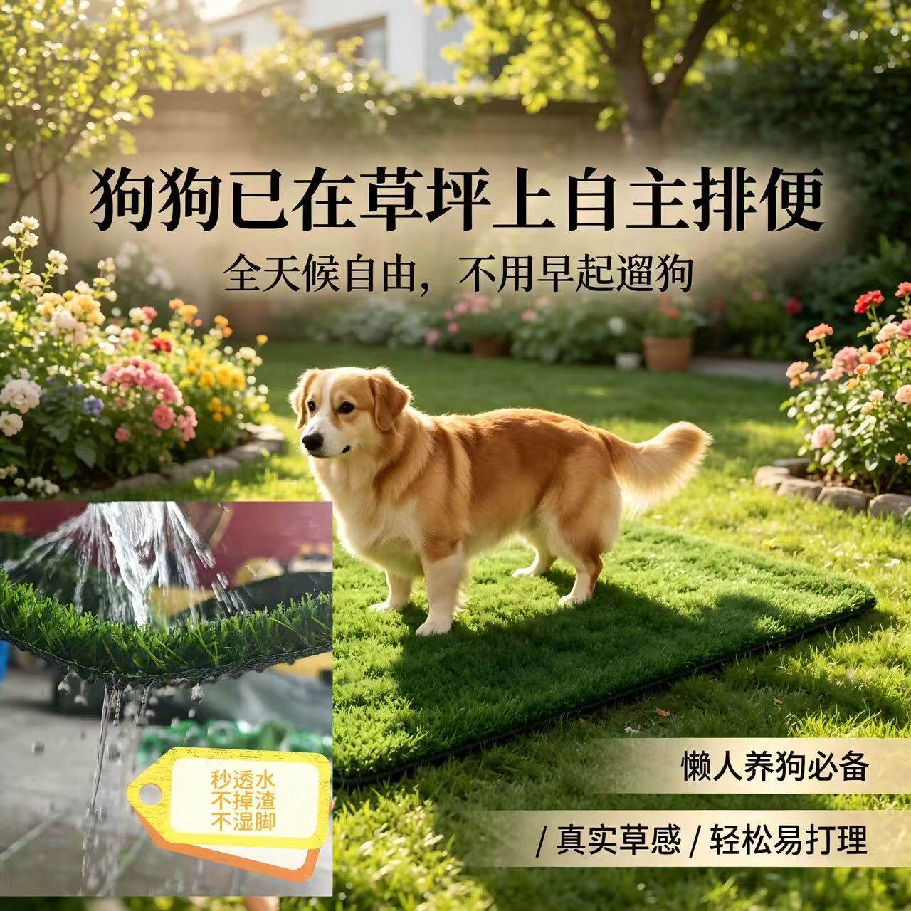 宠物狗厕所大小便尿垫透水草坪反复清洗大型犬训练猫狗定点如厕