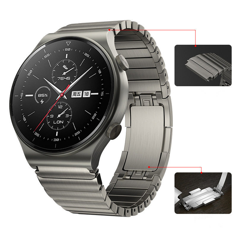 适用华为gt2 pro表带gt手表ecg保时捷金属腕带钛22mm新款watch 3