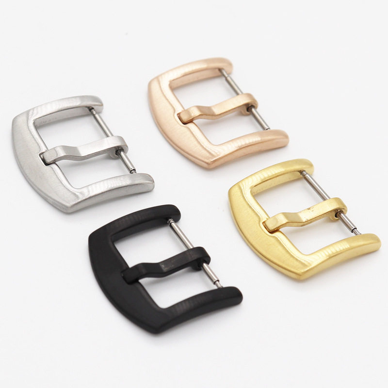 实心不锈钢手表带扣 经典表带扣子 实心扣舌 手表配件黑油压针扣