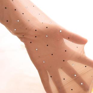 夏季女士包芯丝连裤袜子防勾丝超薄款连体袜镶钻 满天星烫钻丝袜