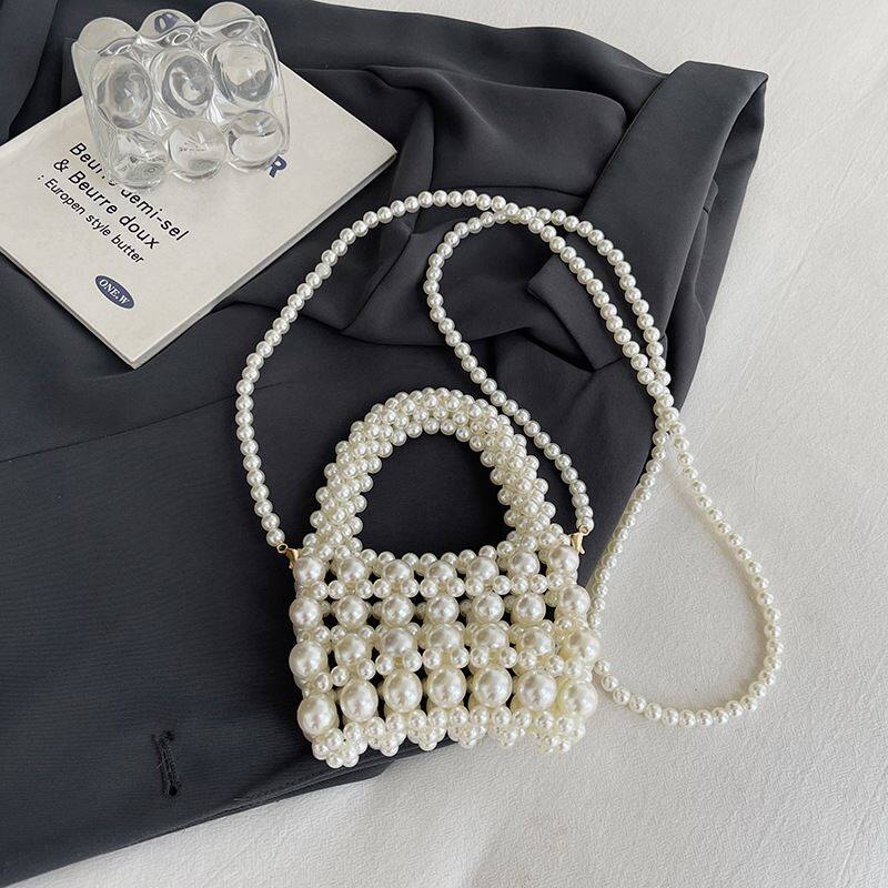 手工串珠包包2025新款女童可爱手拎包时尚斜挎包小香风零钱包