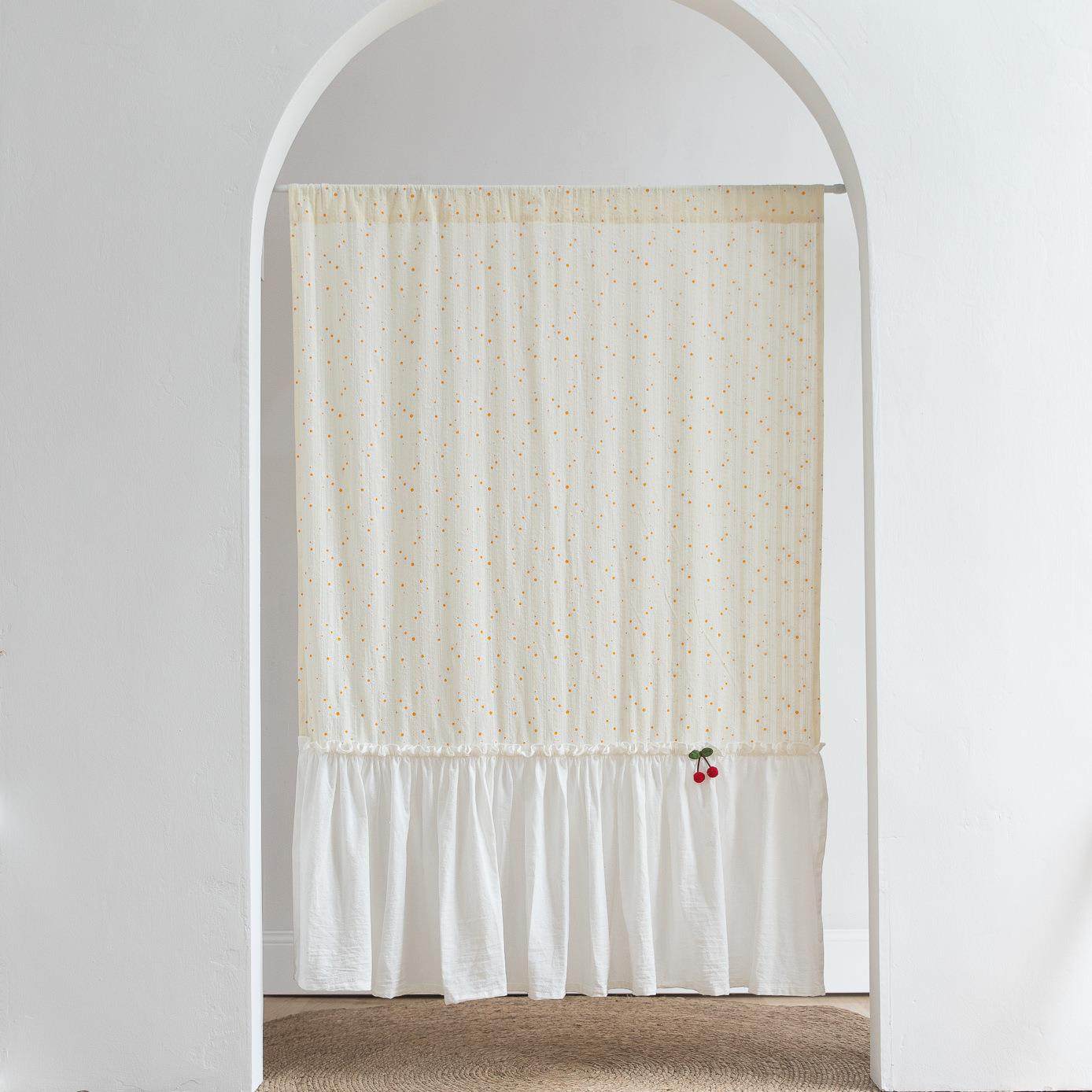 文艺术布艺门帘白色棉小清新日本韩国窗帘短帘隔断帘定制