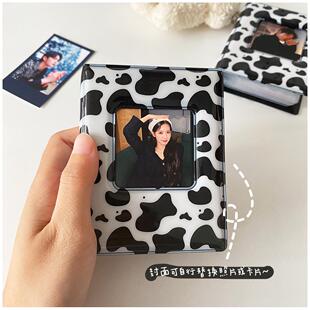 3寸拍立得黑白奶牛纹迷你可爱相册本追星女孩专辑小卡贴纸收纳册