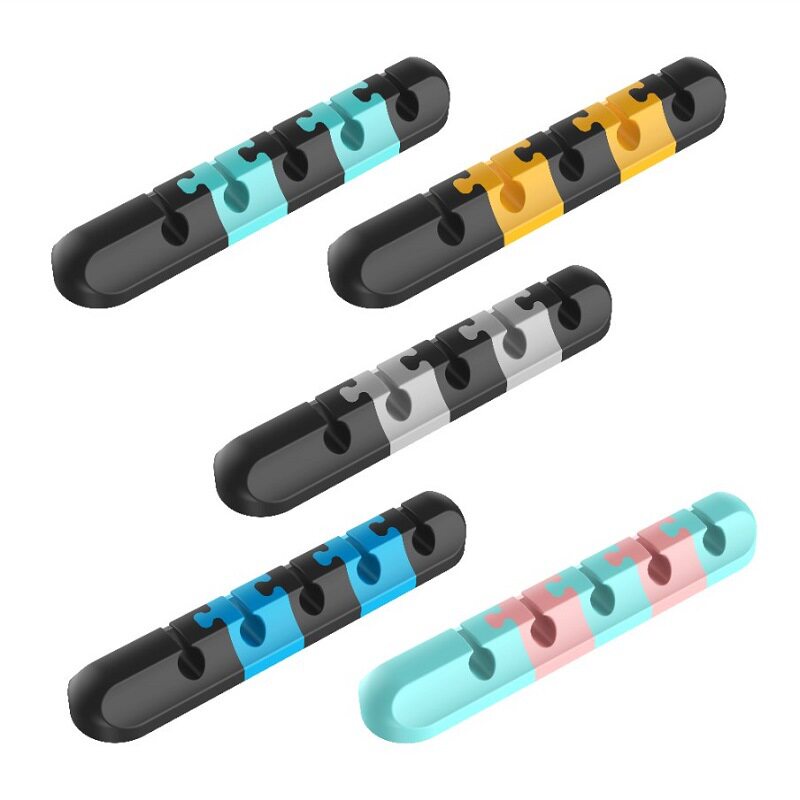 桌面简约绕线器电线整理器USB线固定器鼠标线夹积木型拼接整理器