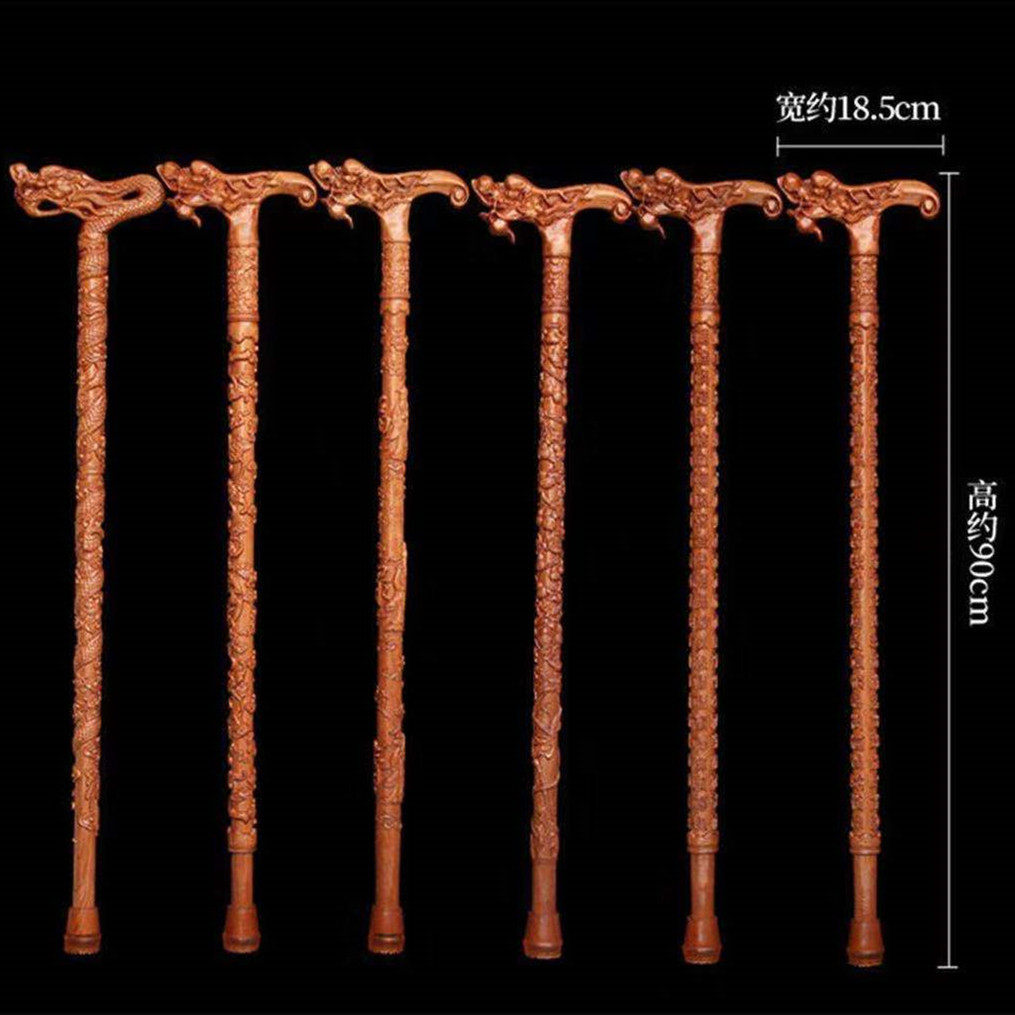 杖手家拐杖祝人寿老龙桃拐山杖盘龙禄寿登助福木厂行器拐杖棍