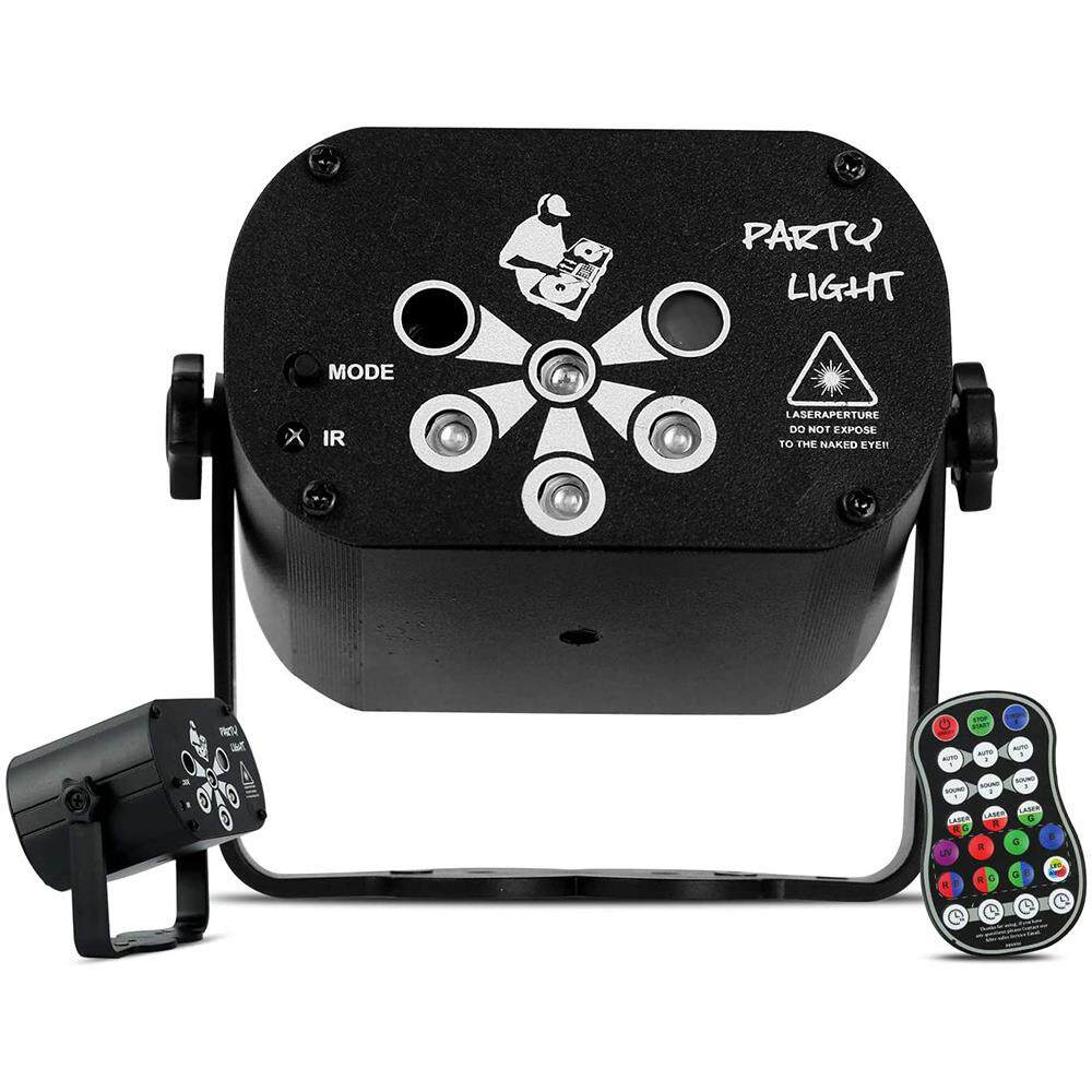 新款迷你激光灯UV8孔图案星空投影灯KTV酒吧家用七彩氛围灯闪光灯