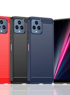 适用T-Mobile REVVL 6手机壳REVVL 6 Pro 5G拉丝碳纤维保护套软壳
