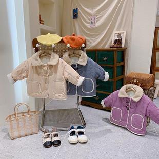 2025新品儿童香风女童韩版洋气棉袄外套中小童宝宝翻领羽绒棉衣服