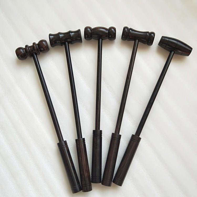 紫光檀乌木健身锤拍卖锤经络拍打竹节锤保健实木木质家居礼品