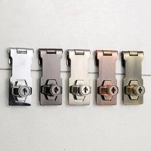 锁牌带锁抽屉锁柜子锁免打孔冰柜锁扣搭扣老式门文件柜柜门锁定制