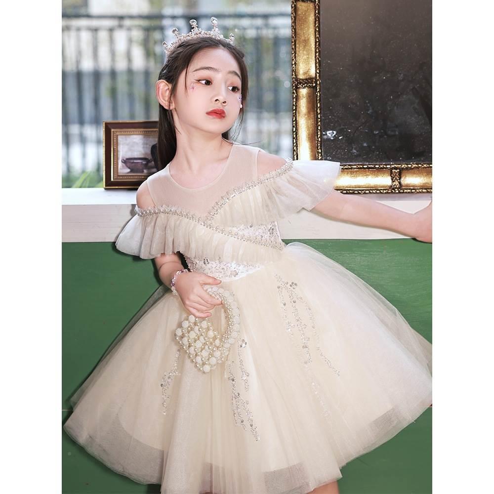 高端儿童礼服公主裙洋气小花童10岁女孩生日宴主持人钢琴表演礼裙