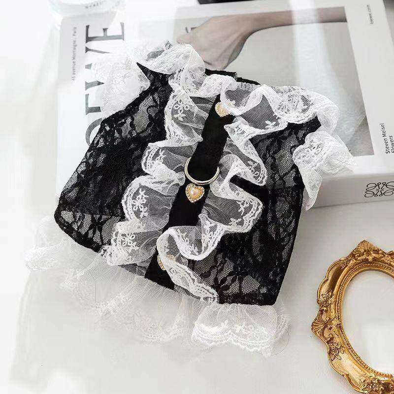 狗狗衣服宠物猫咪夏季款小狗泰迪比熊雪纳瑞小型幼犬蕾丝牵引背心