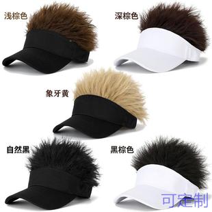 新款带帽子假发男士金色短发棒球帽一体假发帽欧美