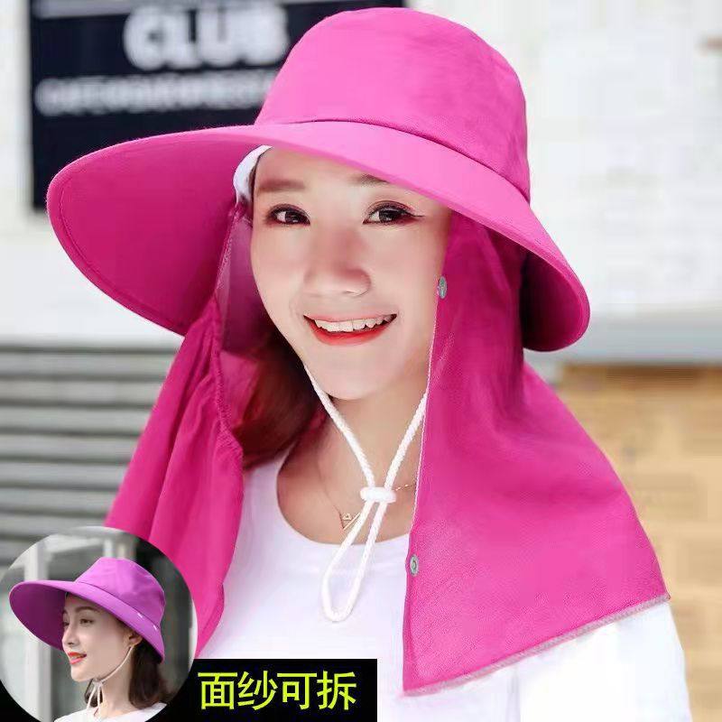春秋帽子女遮阳帽防晒干农活种田采茶大檐防晒帽下地农村干活女式