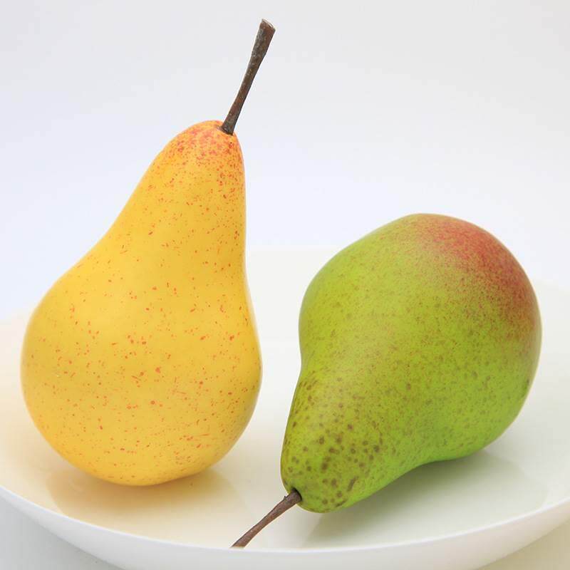 仿真雪梨水果模具 现货摄影棚水果道具 早教学习玩具鸭梨模型
