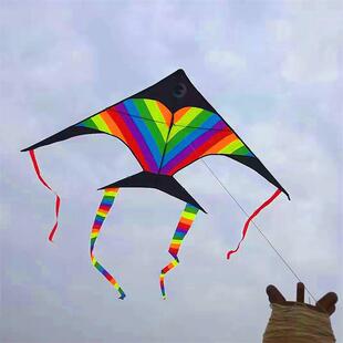 地摊易飞成人儿童潍坊九天风筝厂新款三角燕鱼风筝大批量
