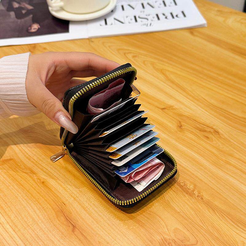 风琴款PU竖款简约高级感男女多卡位证件护照卡包现货定制