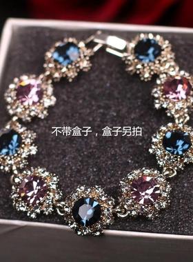 韩国超闪水钻复古手链女手环手链