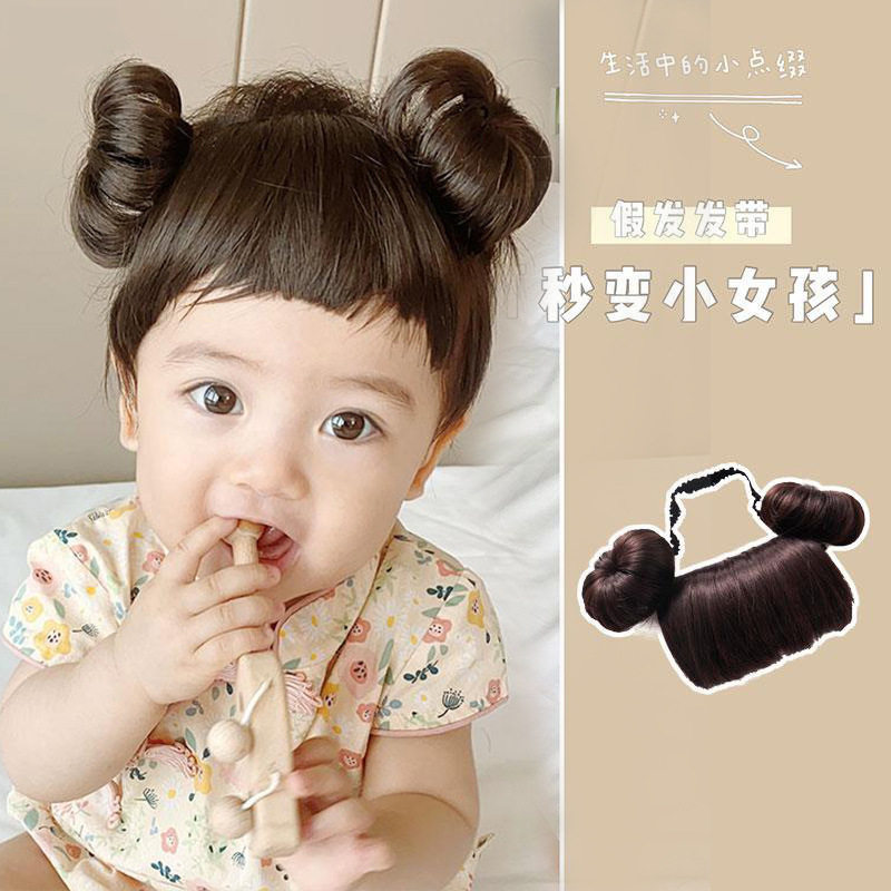 女宝宝儿童发带假发公主假发刘海头扣COS发饰婴儿网红头饰