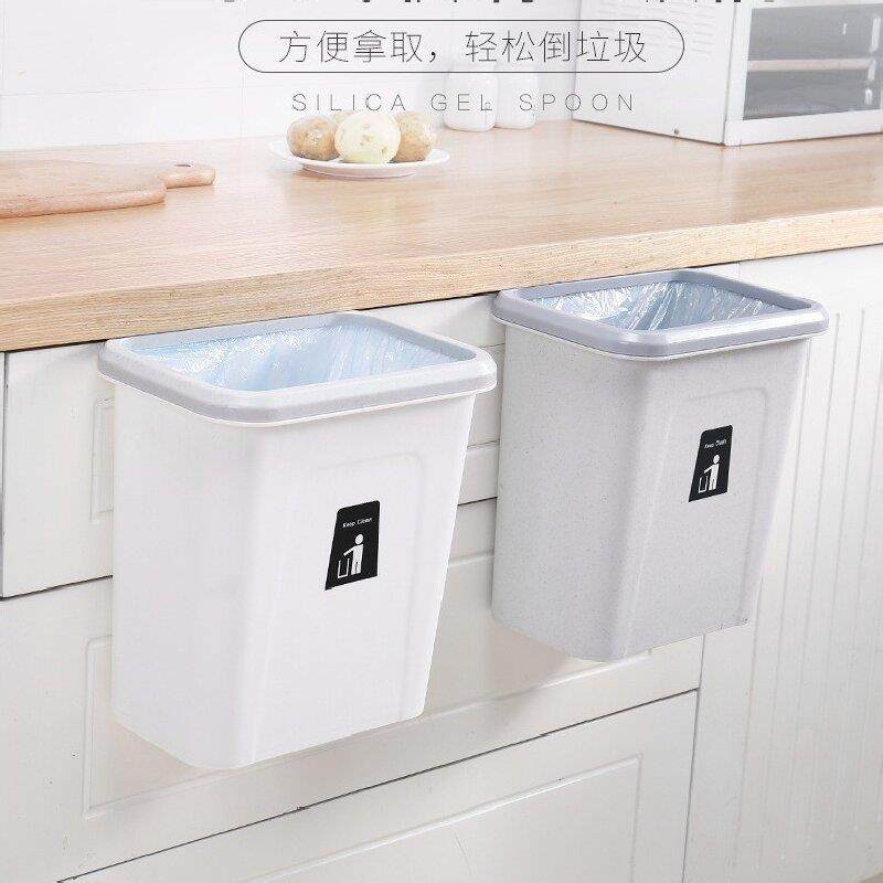 无盖压圈壁挂垃圾桶 家用厨房橱柜门悬挂大号塑料收纳卫生桶定制