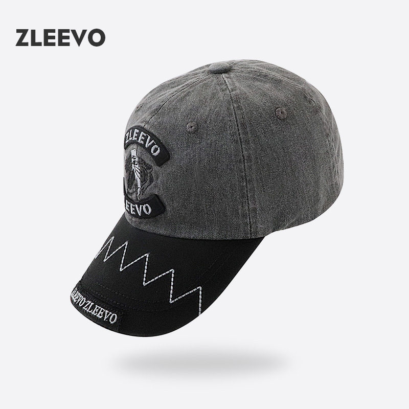 阳冠/ZVO 水洗棒球帽撞色男女刺绣鸭舌帽防嗮百搭遮阳帽日系