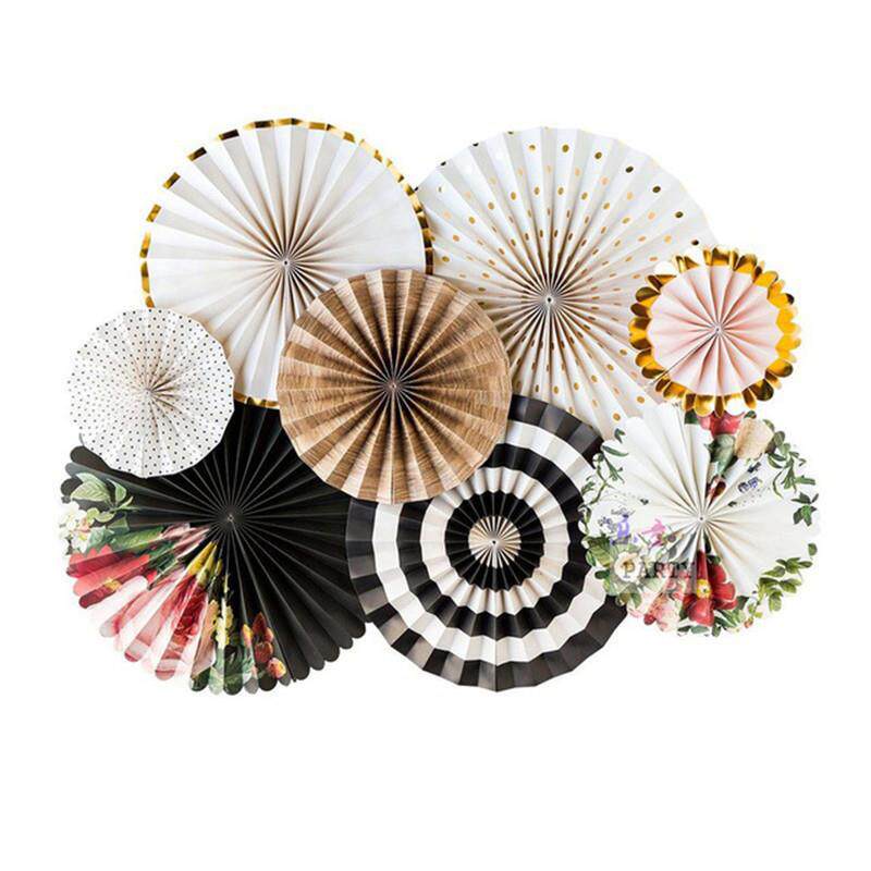 纸扇花装饰背景墙diy纸花扇套装商场挂饰橱窗布置生日婚礼拉花