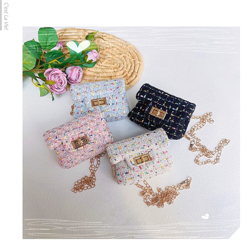 韩版儿童迷你小包时尚宝宝小香风链条斜挎包小公主可爱外出配饰包