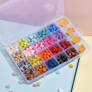 马卡龙火漆印章蜡粒混色火漆瓶装颗粒蜡粒信封封口火印蜡封盒装定制