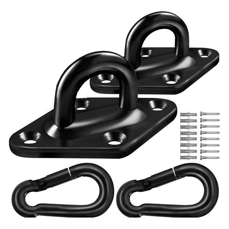 黑色菱形秋千挂钩 室内吊床吊椅连接配件瑜伽吊环固定盘