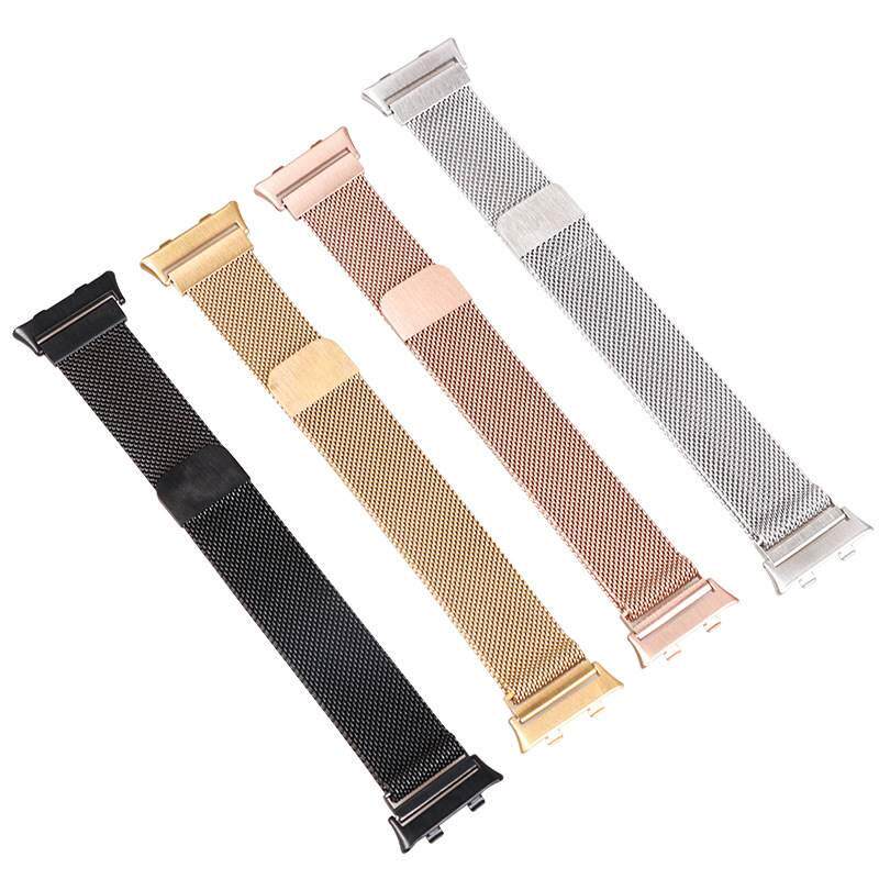 适用oppoWatch米兰尼斯磁吸不锈钢网带42/46mm3/4pro编织金属表带