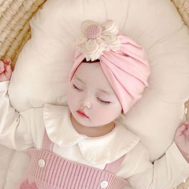 婴儿帽子春秋薄款可爱萌宝新生婴幼儿女宝宝护卤门胎帽套头印尼帽