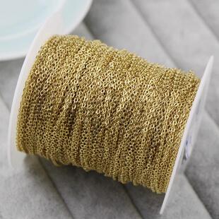 14K包金包银压扁0形O字链条自制手链项链diy手工饰配件材料半成品