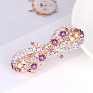 小号时尚女士弹簧发夹头饰韩版顶夹发饰蝴蝶结发卡定制