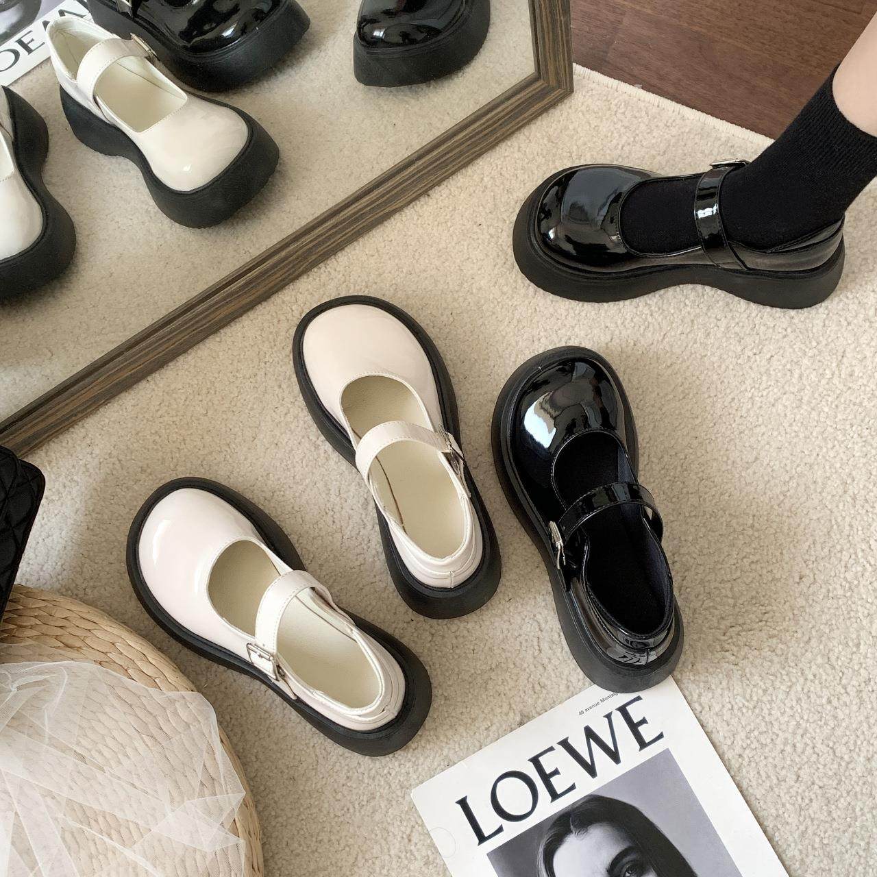 英伦风小皮鞋女2027新款法式少女猪腰子鞋厚底甜酷玛丽珍鞋jk单鞋