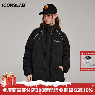 保暖短款 肌理羽绒服情侣男女冬季 外套潮 iconslab基础logo款 ics