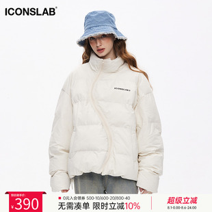 iconslab基础logo棉服异形拉链羽绒服宽松百搭外套情侣潮牌 ics