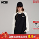 田嘉瑞同款 长袖 ics iconslab美式 复古插肩袖 打底衫 情侣T恤