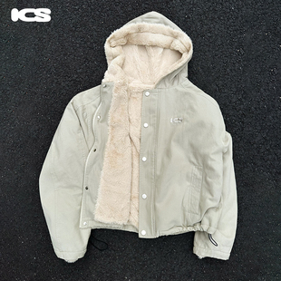 ics丨iconslab座山雕夹克情侣新款秋冬毛绒宽松休闲连帽外套