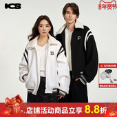 ics iconslab尽情自我美式 拼接棒球服情侣新秋冬撞色夹克外套