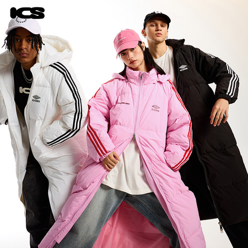 汪苏泷同款ics丨iconslab自热锅长款90白鸭绒羽绒服冬日彩虹外套