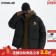 羽绒服高街休闲百搭外套男女同款 ics iconslab落日胶章立领短款